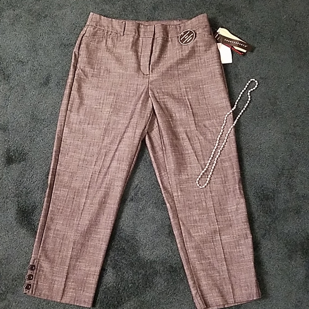 Gray ankle slacks with hint of white